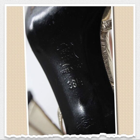 Barneys New York Leather Heeled Sandals 38.5 8.5 - Picture 5 of 7